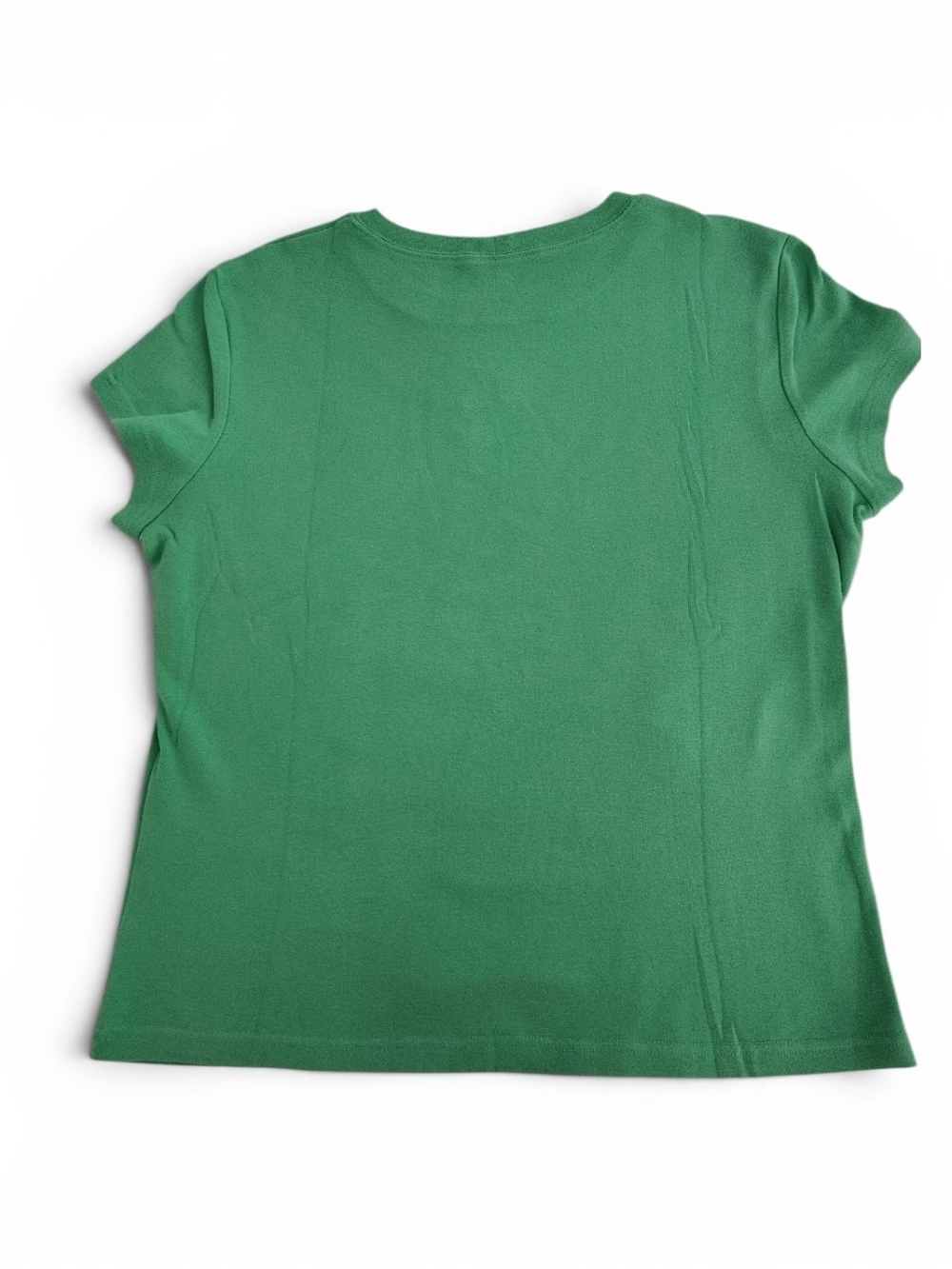 Talbots Green Short Sleeve Tee Embroidered Pink Flamingo Petite Medium - Picture 4 of 8